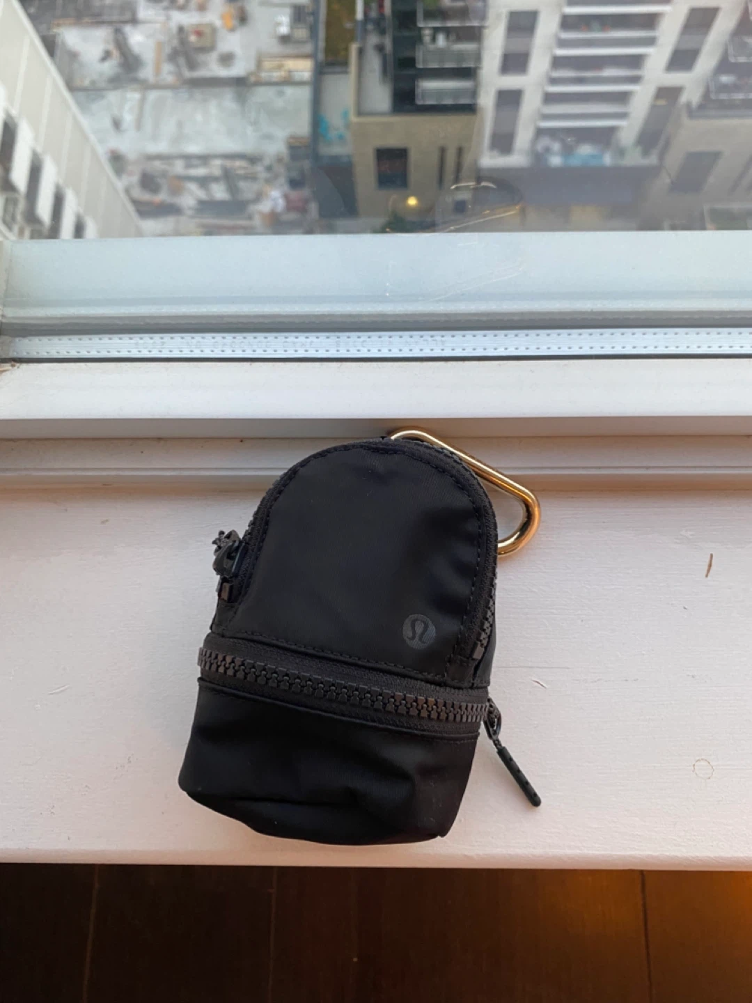 Lululemon Black Mini Backpack Keychain
