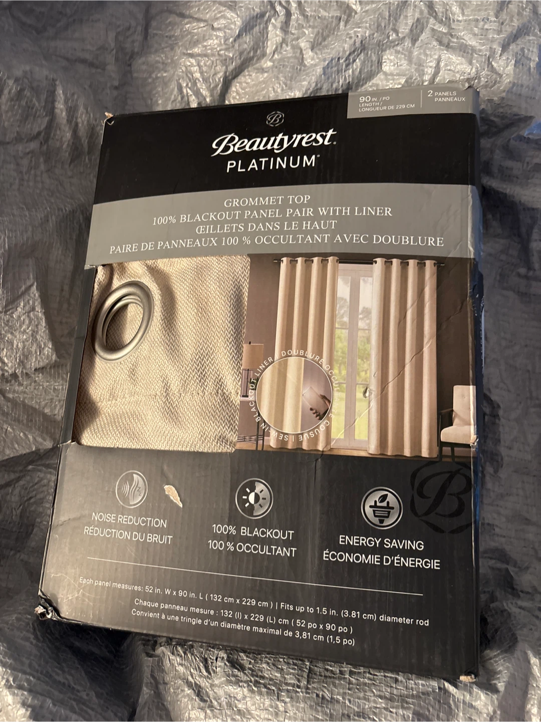 Beautyrest Platinum Grommet Top Blackout   Curtains  - New