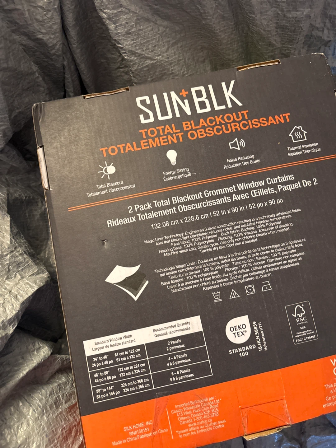 Sun+Blk Total Blackout Curtains - 2 Panels, 52x90 - photo 2