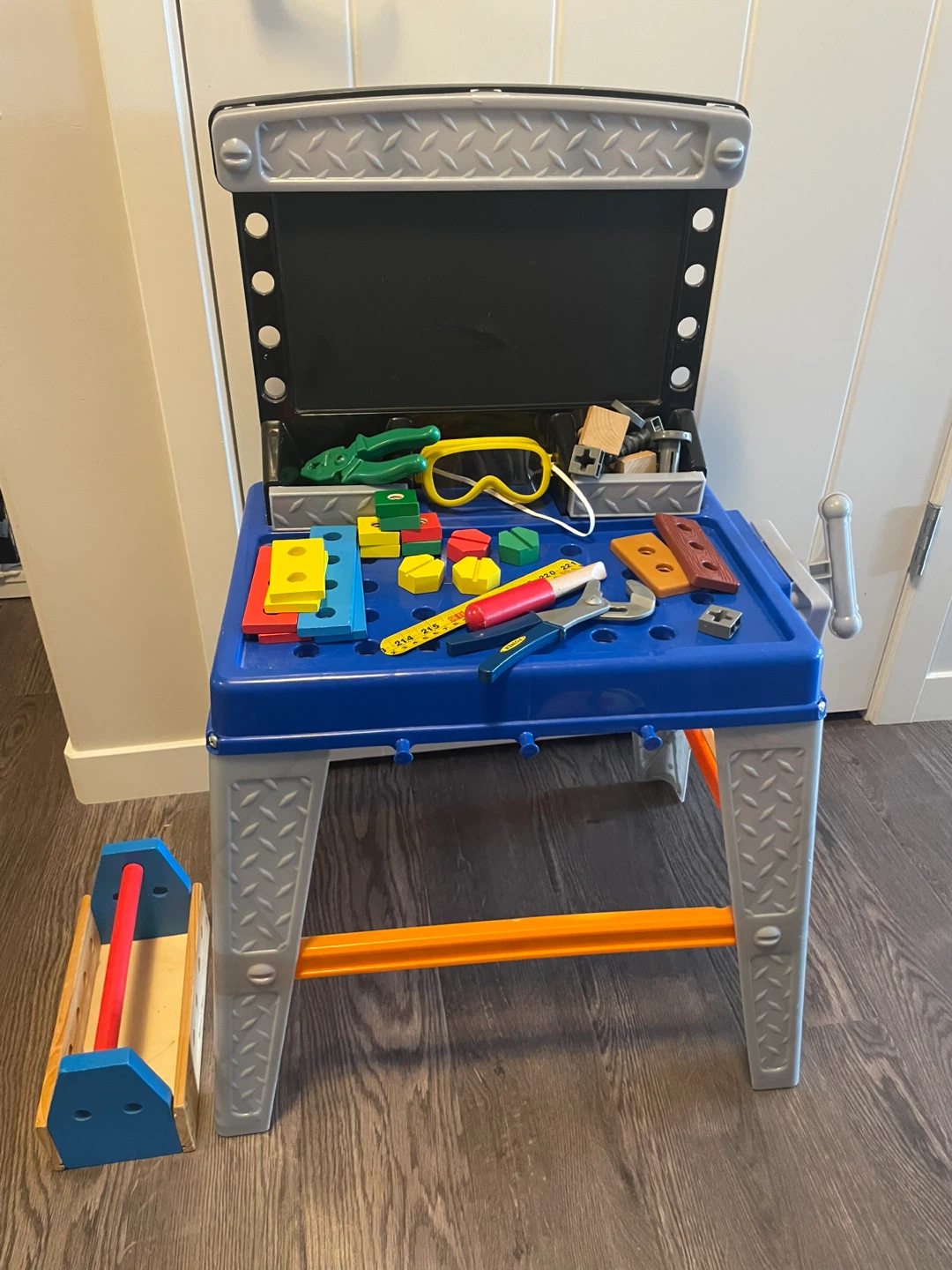 Tool Bench with Melissa and Doug Toolbox.