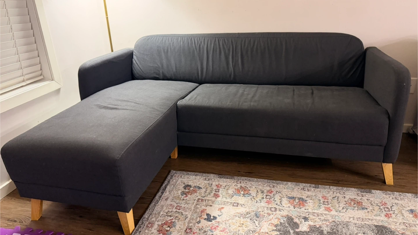 IKEA Linanas Sofa with chaise/Vissle dark gray - photo 3