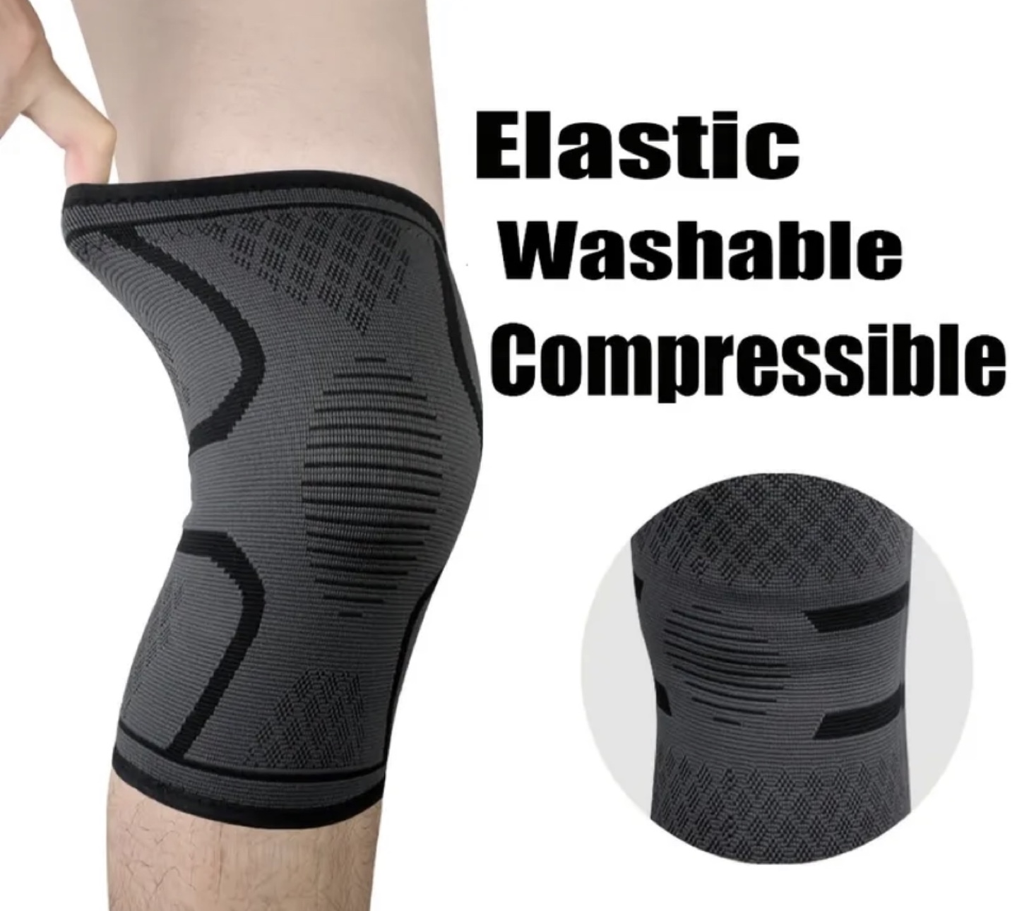 Brand New-Elastic Washable Compressible Knee Sleeve - Size M