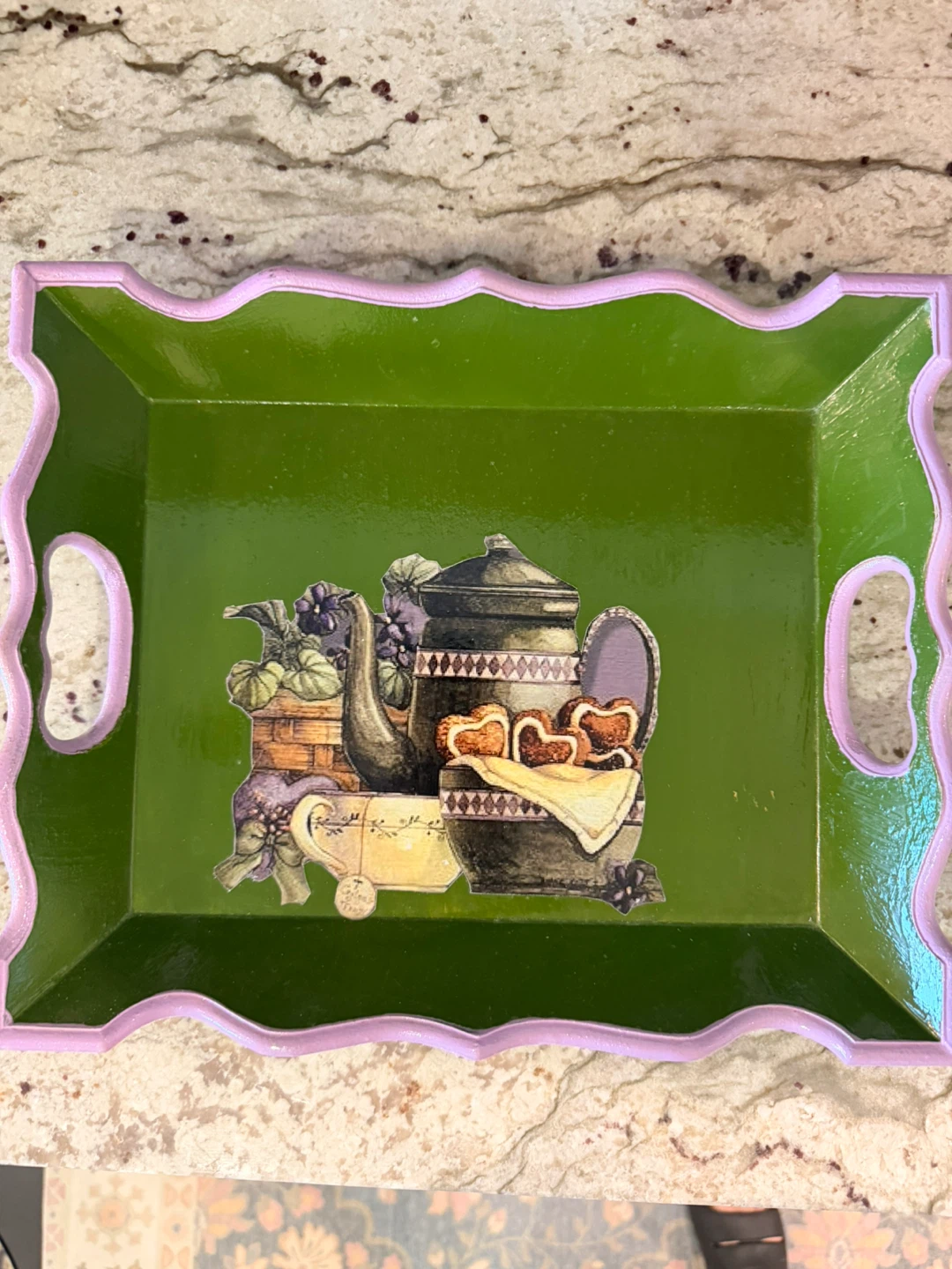 Green Decorative Serving Tray🏆