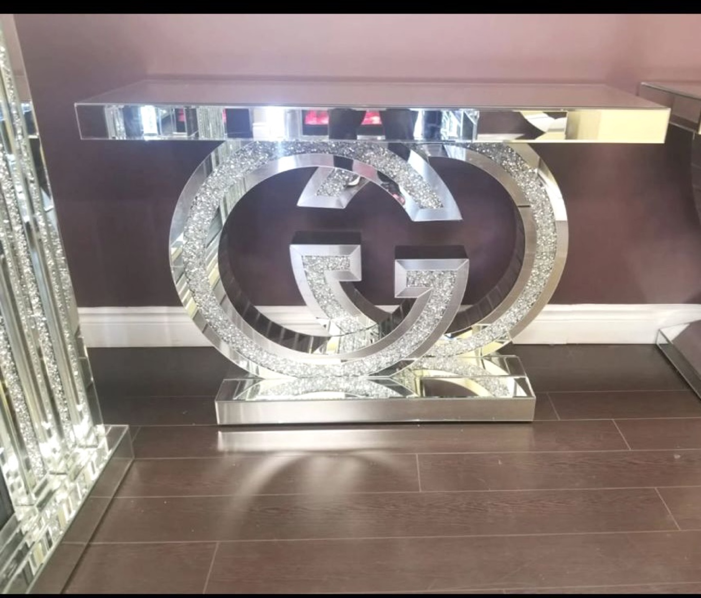 Gucci Inspired Mirrored Console Table little damage - photo 2