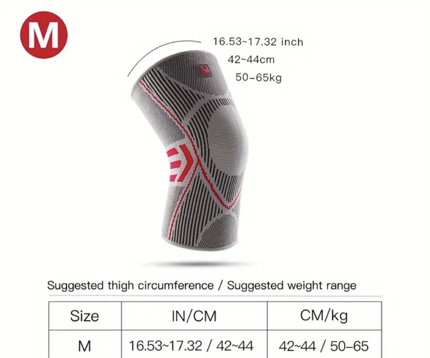 Brand New-Knee Brace Support - Size M - colour black&dark Grey - photo 2