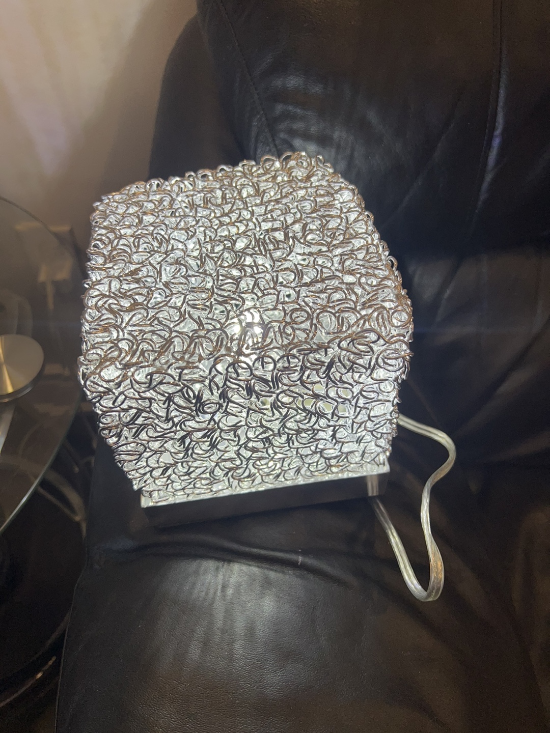 Silver Cube Accent  table Lamp small size - photo 2