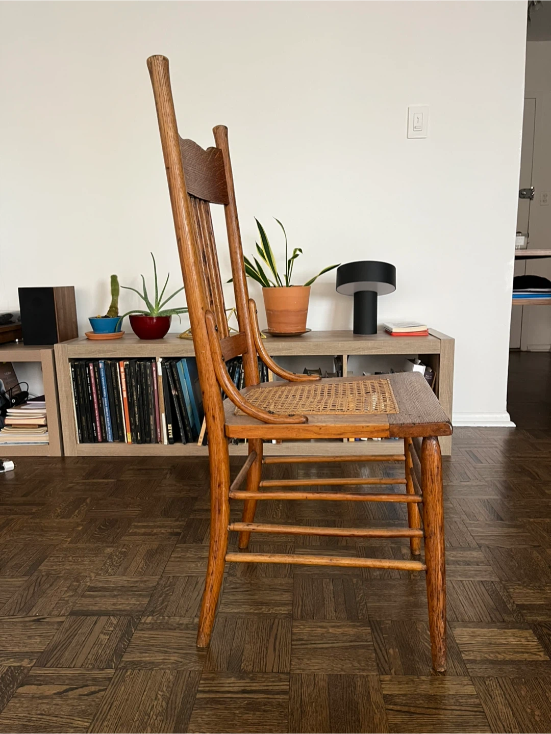 Vintage Wooden Chair with Woven Seat - photo 2