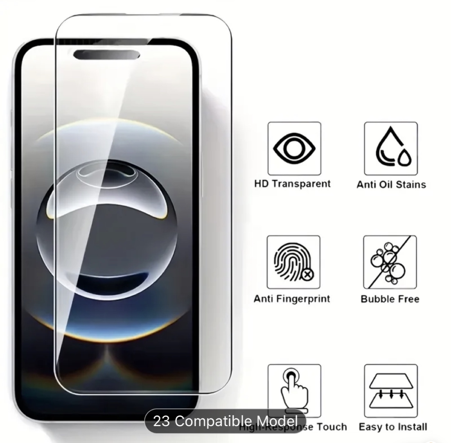 New-iPhone 12 pro Screen Protector-HD Transp.Anti-Fingerprint - photo 2