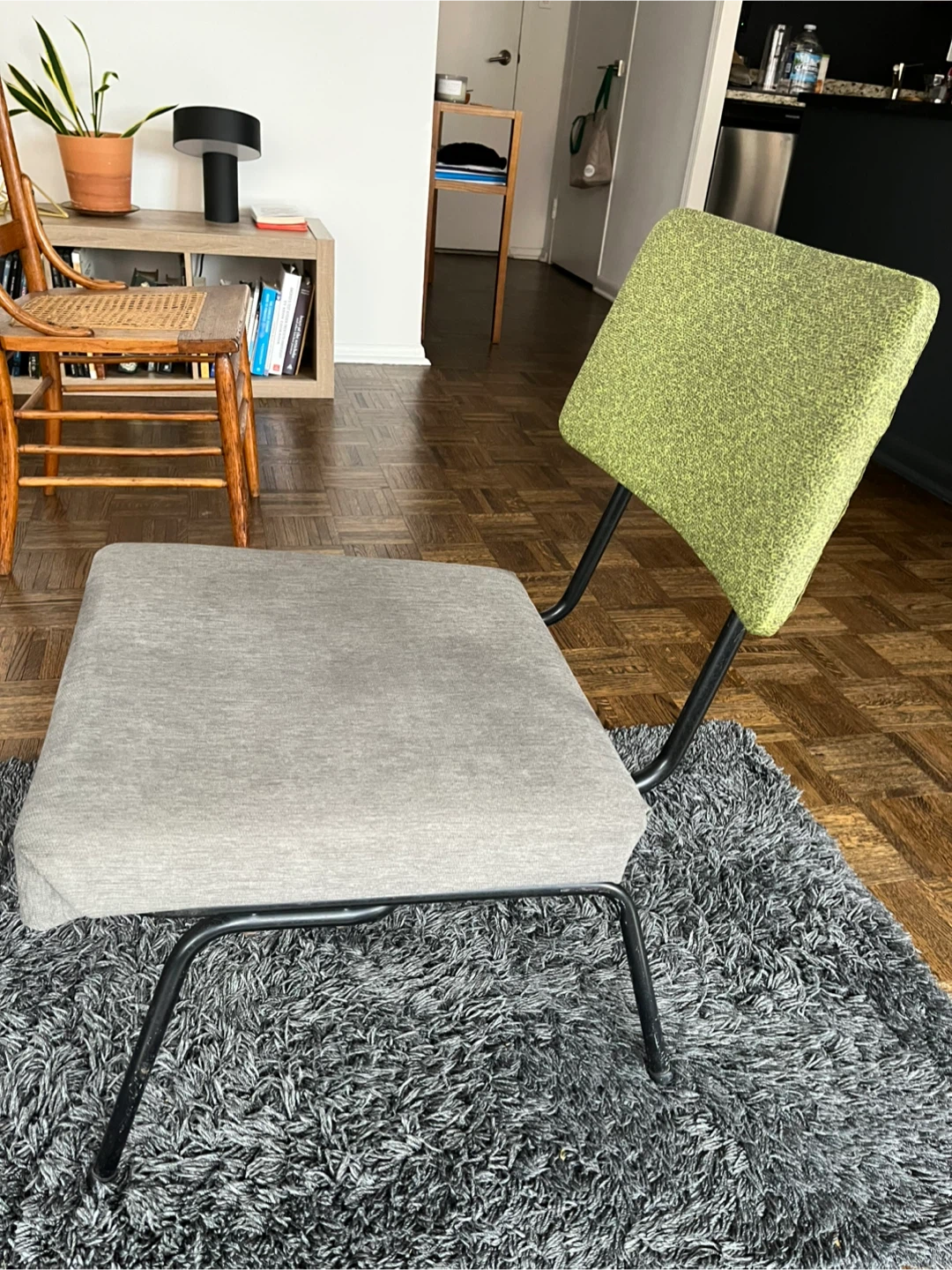 Vintage Green & Gray Accent Chair
