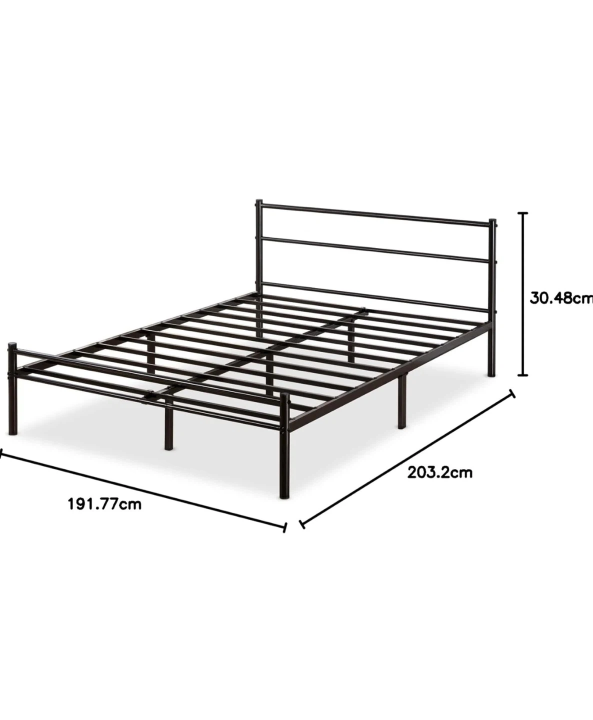 Black Metal Bed Frame - King Size - Zinus - photo 3