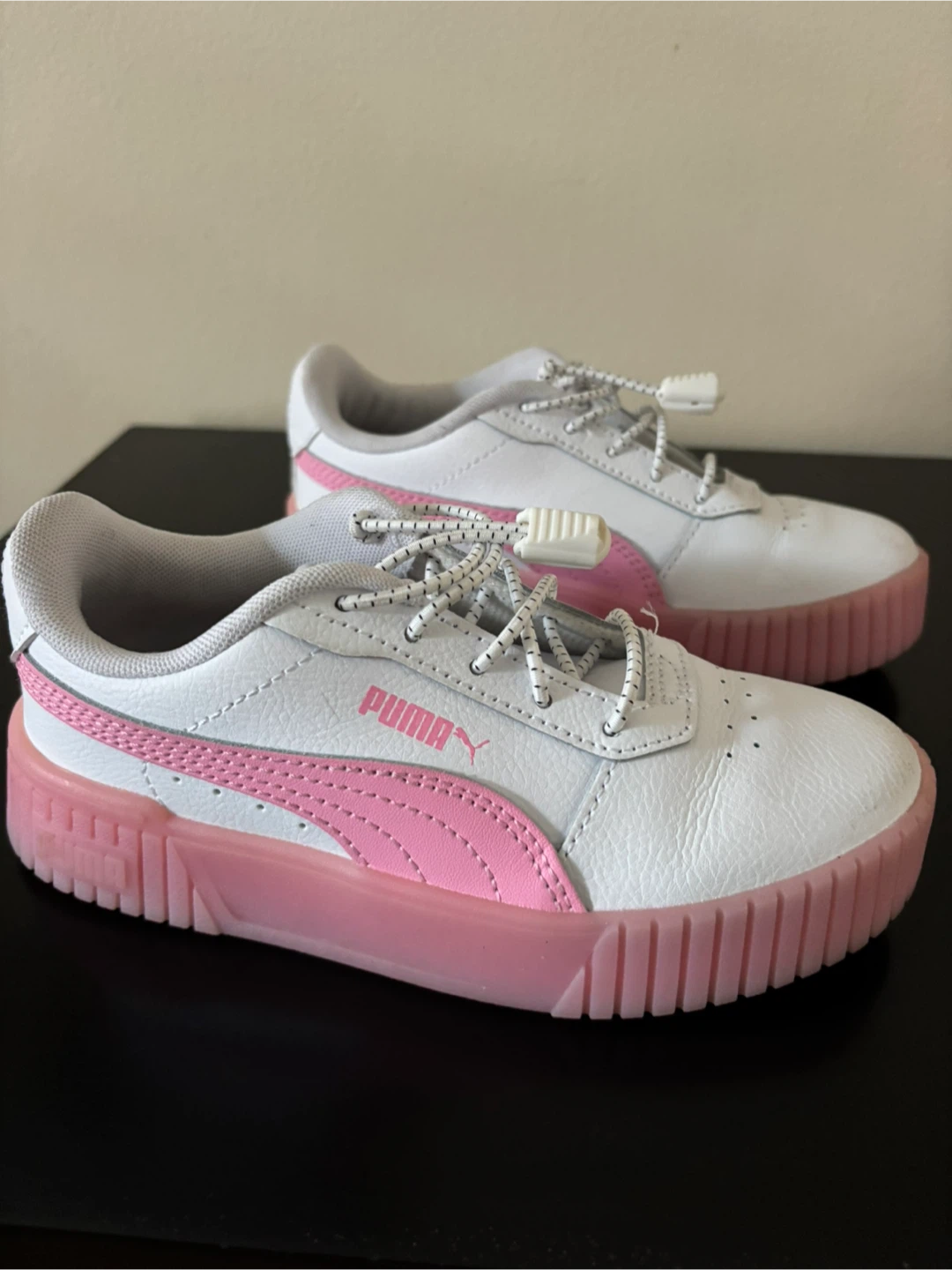 Kids Puma Cali Dream White/Pink Sneakers. Size 13
