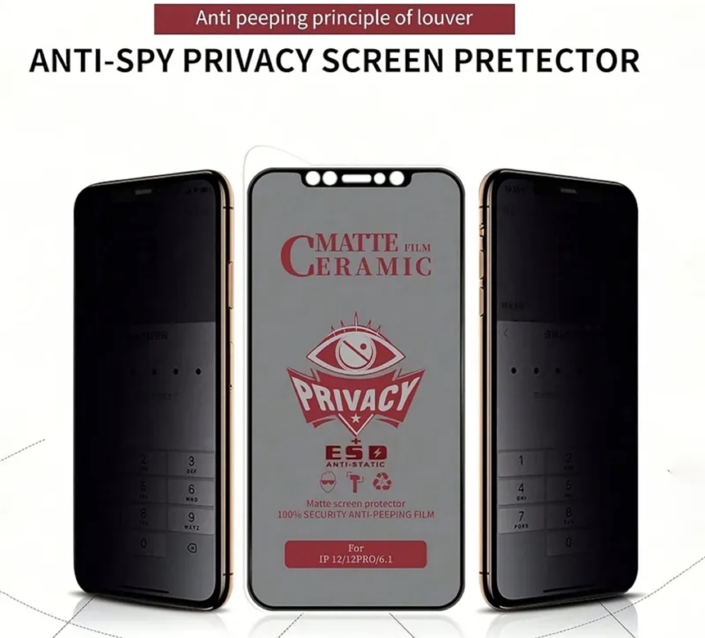 Brand New-ANBILI Anti-Spy Privacy Screen Protector-iPhone 12 pro - photo 2