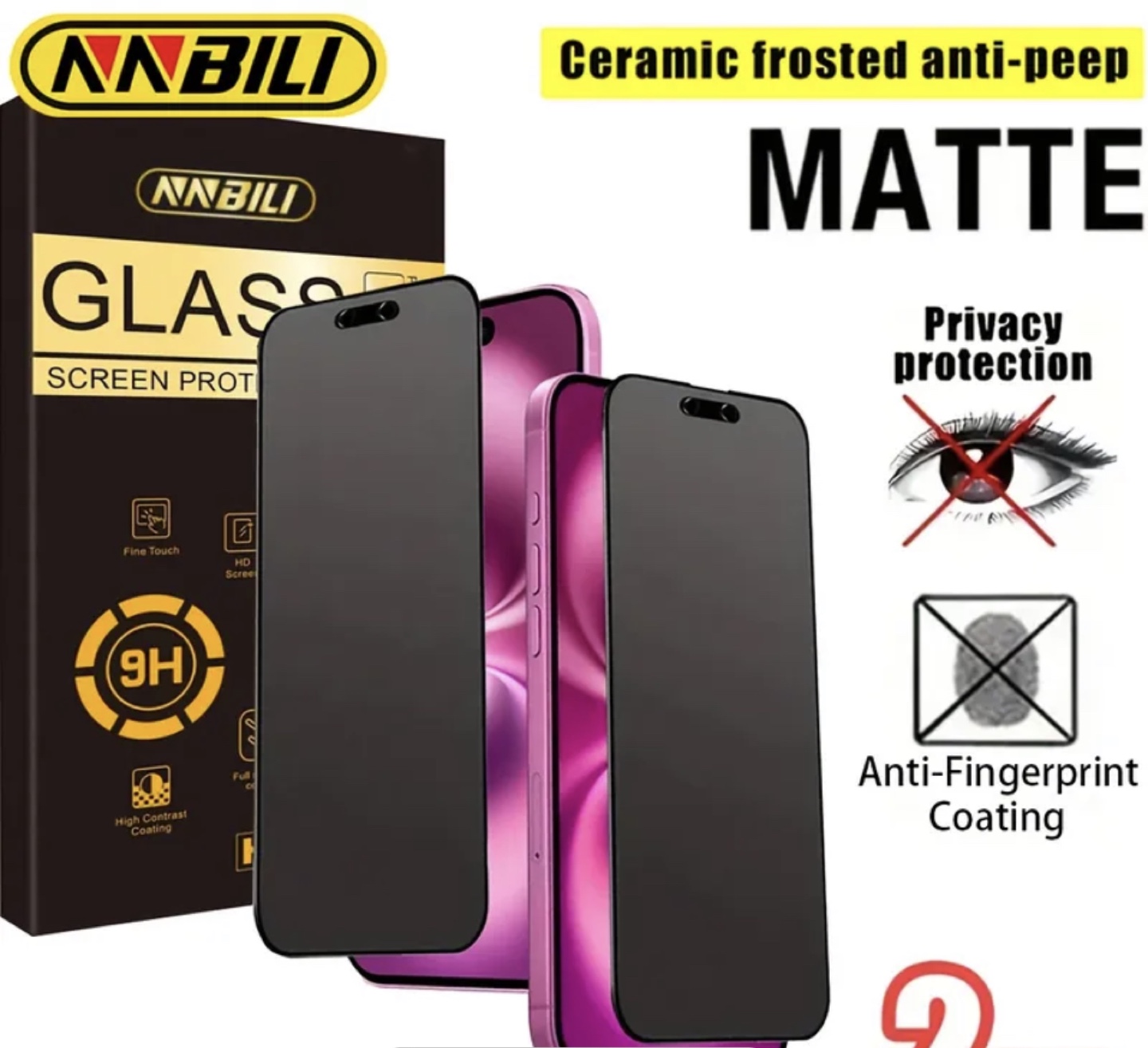 Brand New-ANBILI Anti-Spy Privacy Screen Protector-iPhone 12 pro