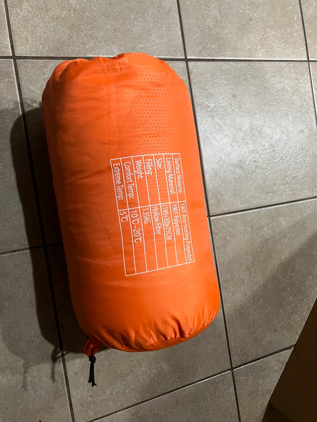Orange Sleeping Bag (190+30)x75CM