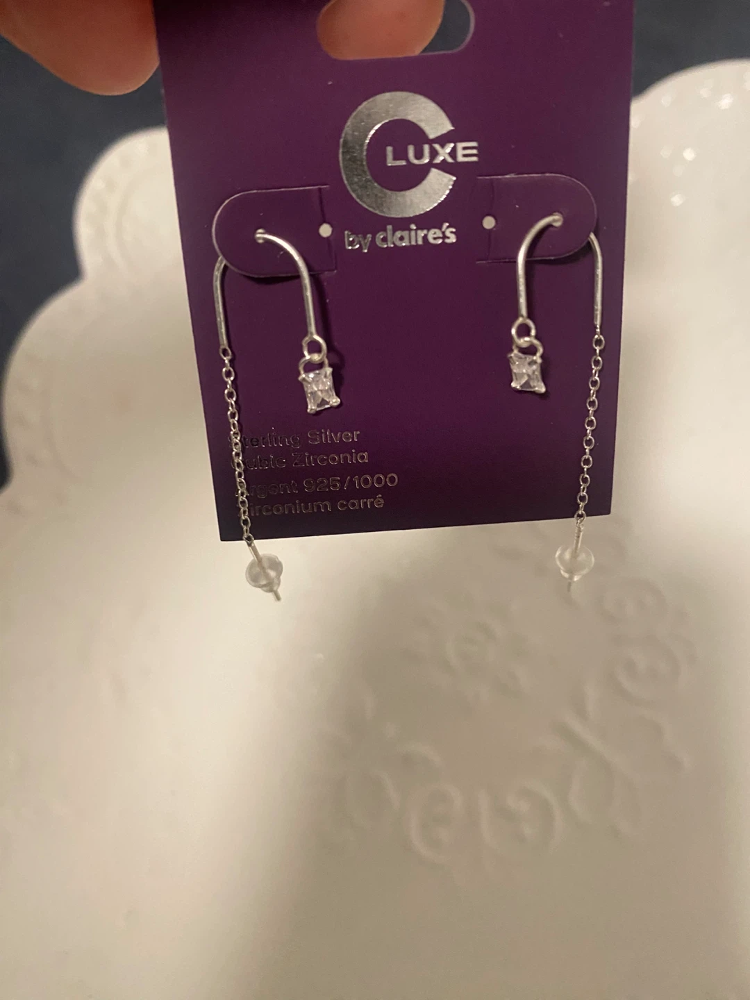 New (Unused) Claire's Luxe Sterling Silver Earrings