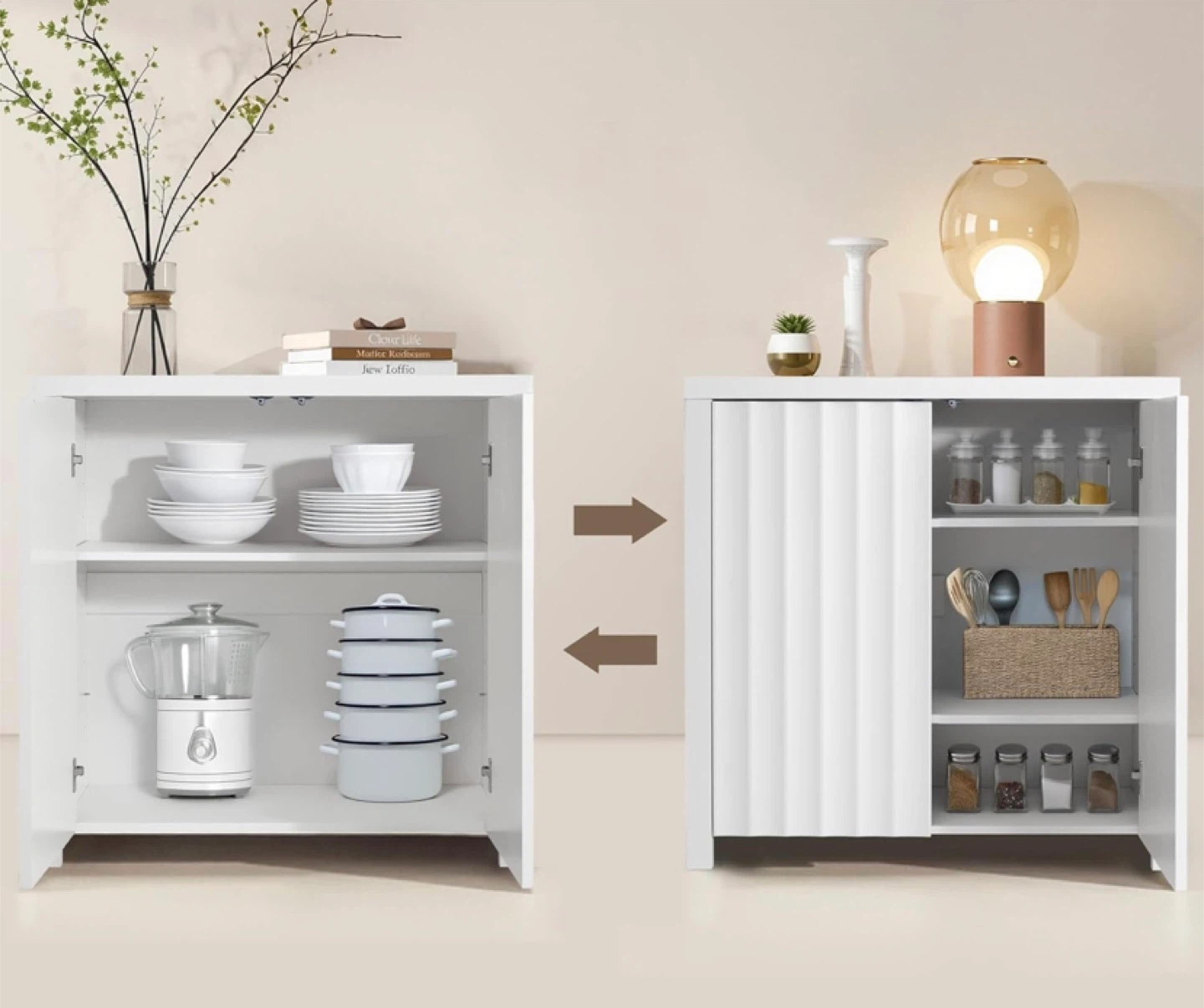 White Accent Cabinet with Doors - photo 4
