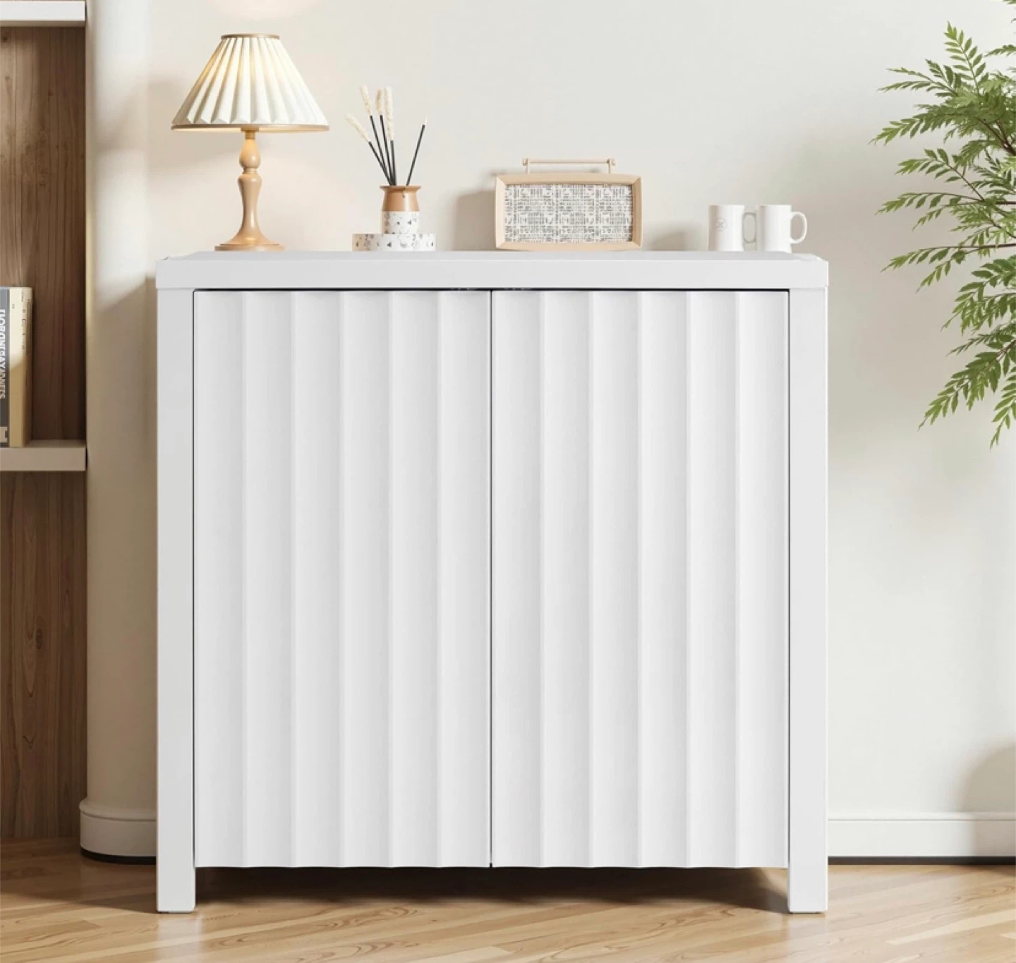 White Accent Cabinet with Doors