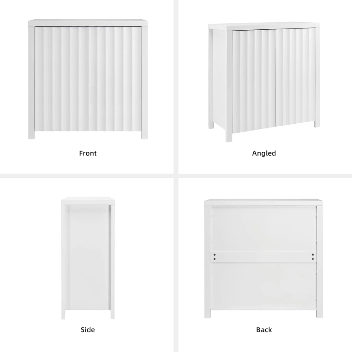 White Accent Cabinet with Doors - photo 3