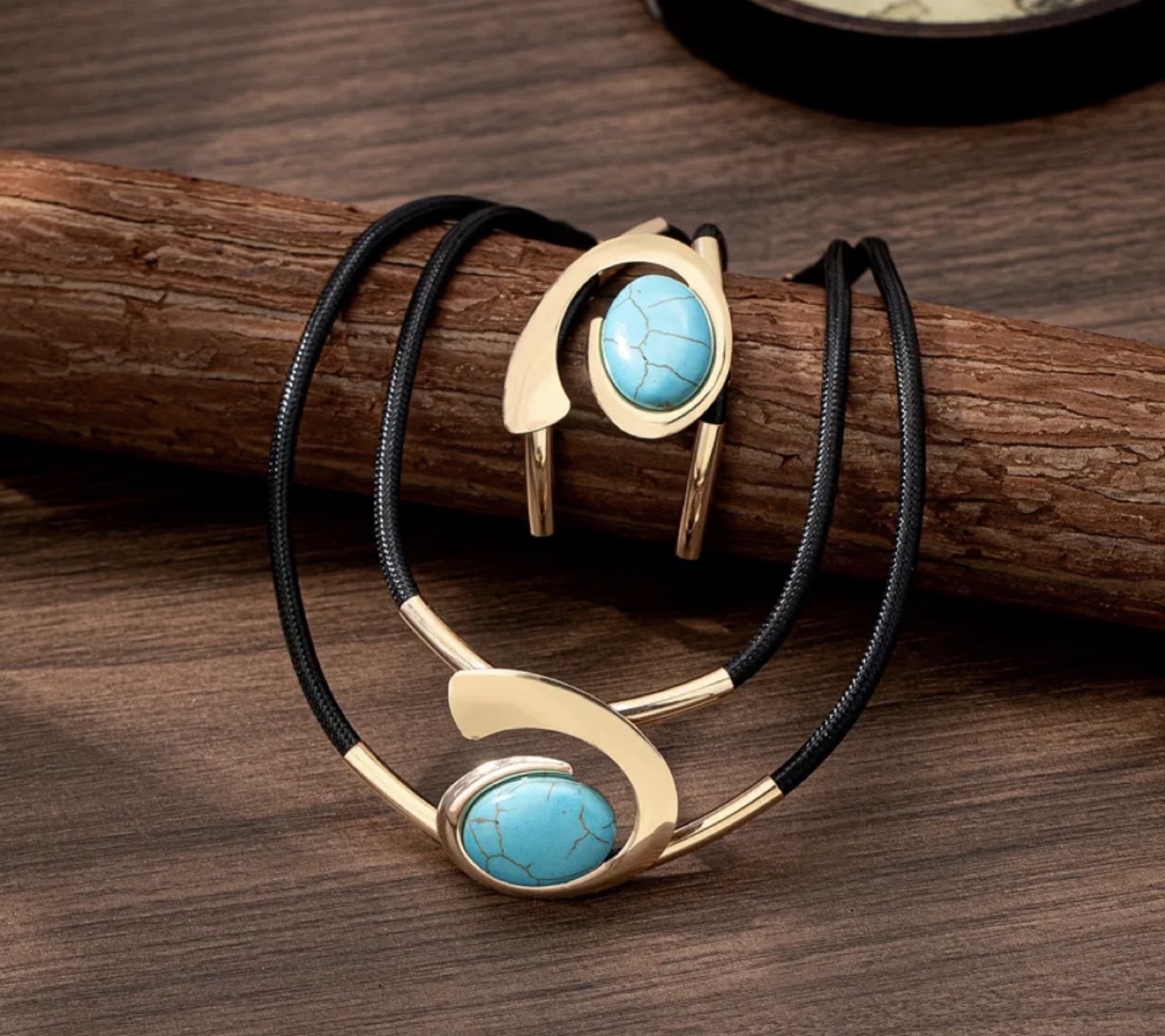 Brand New-Necklace & Bracelet Set - Turquoise Stone - photo 2