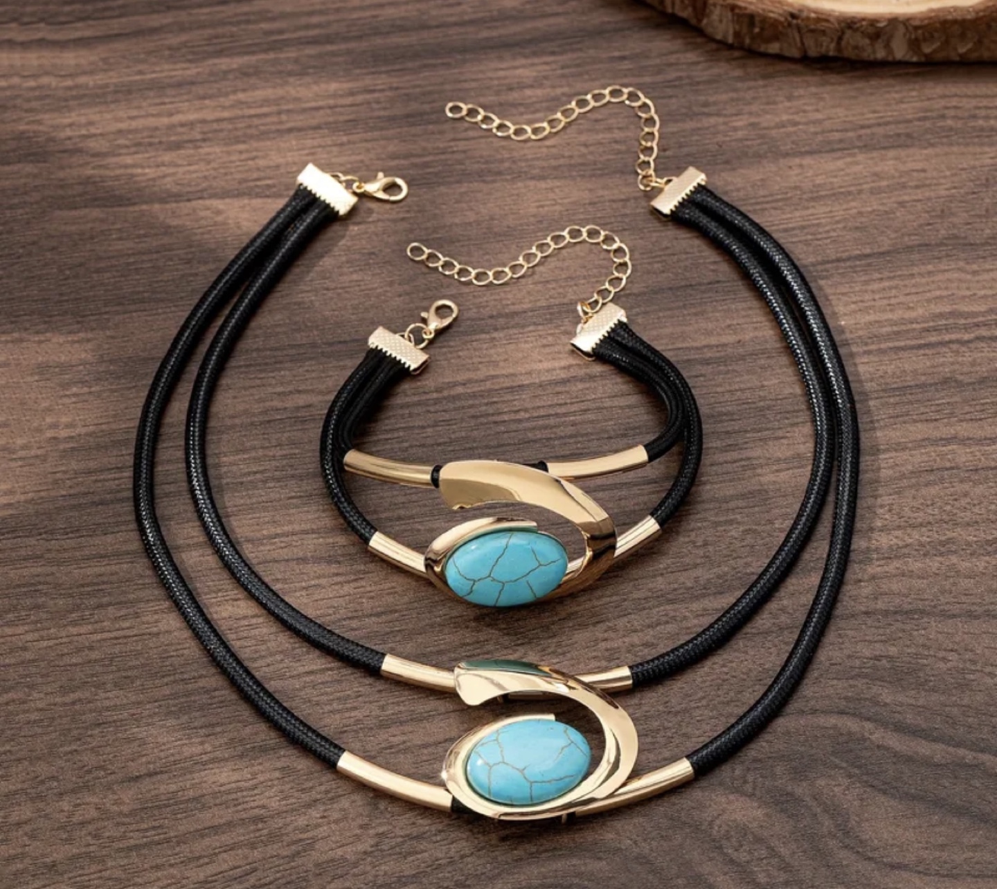 Brand New-Necklace & Bracelet Set - Turquoise Stone - photo 3
