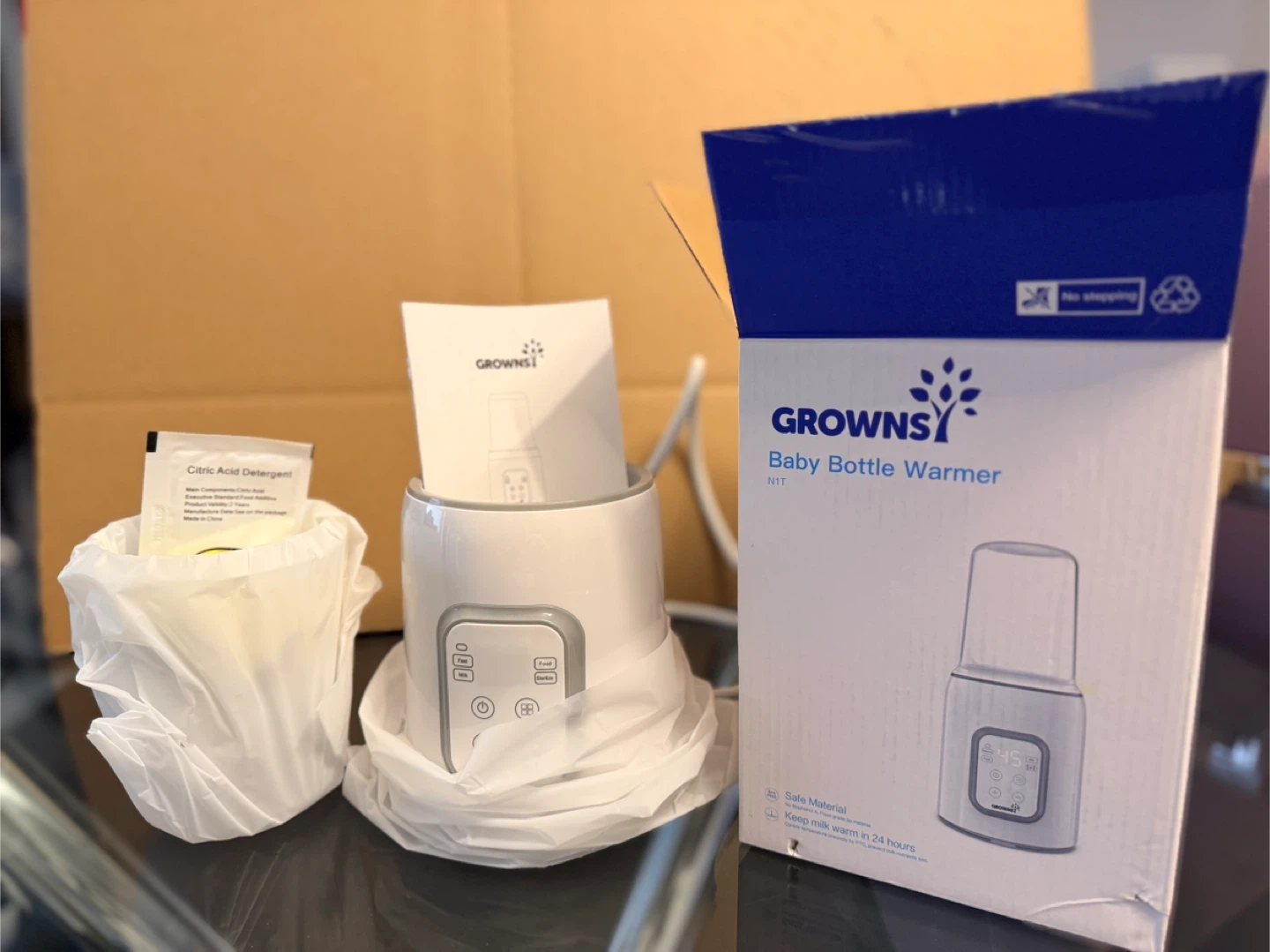 Grownsy Baby Bottle Warmer - brand new