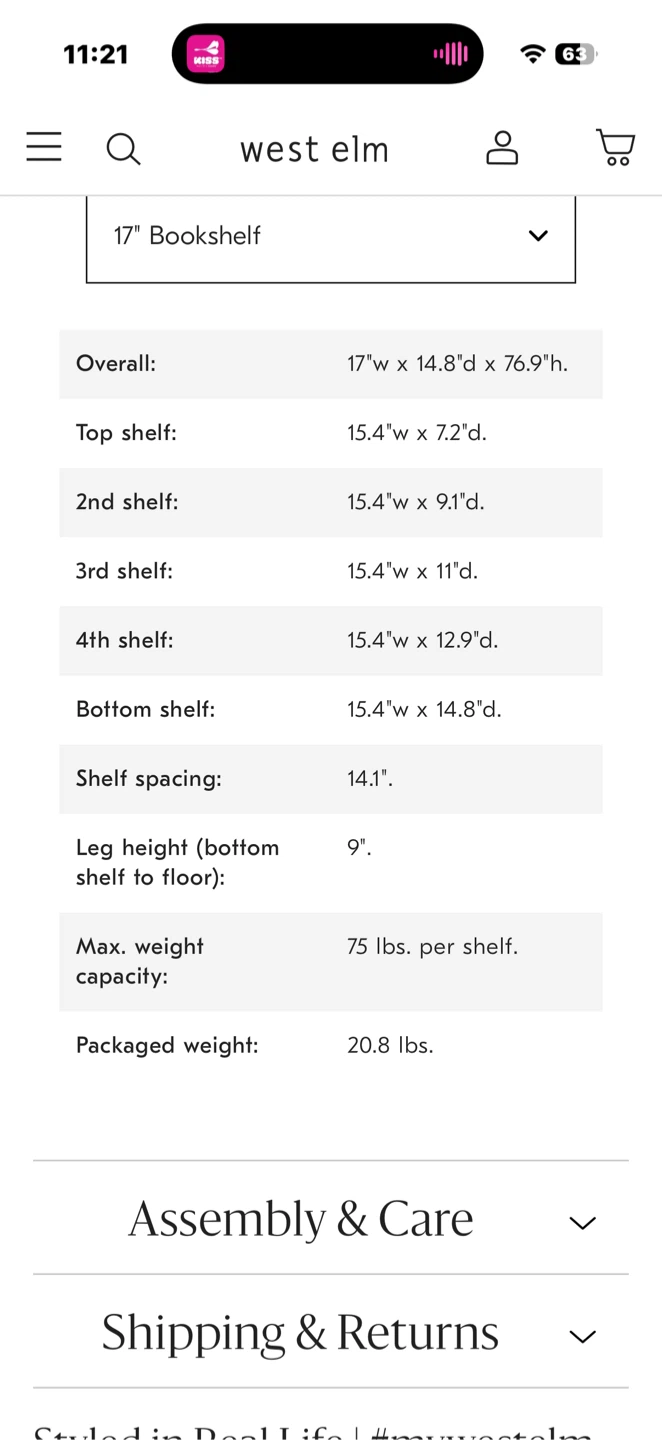 West Elm Ladder Shelf - 17" Wide - photo 4