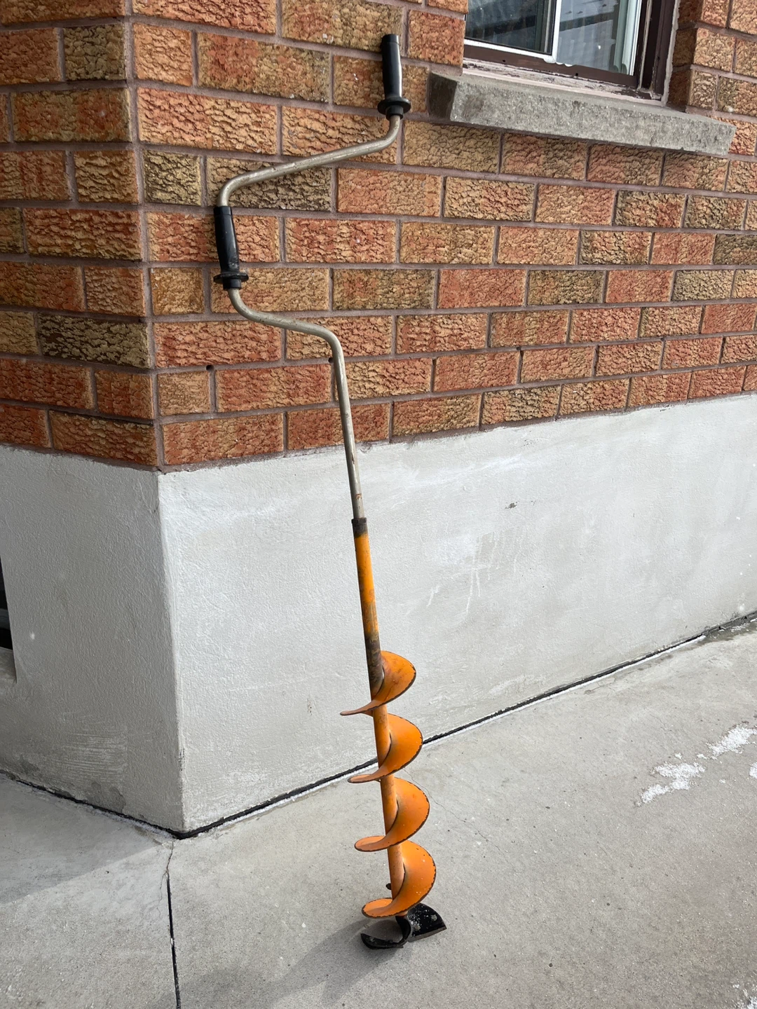 Orange Ice Fishing Auger