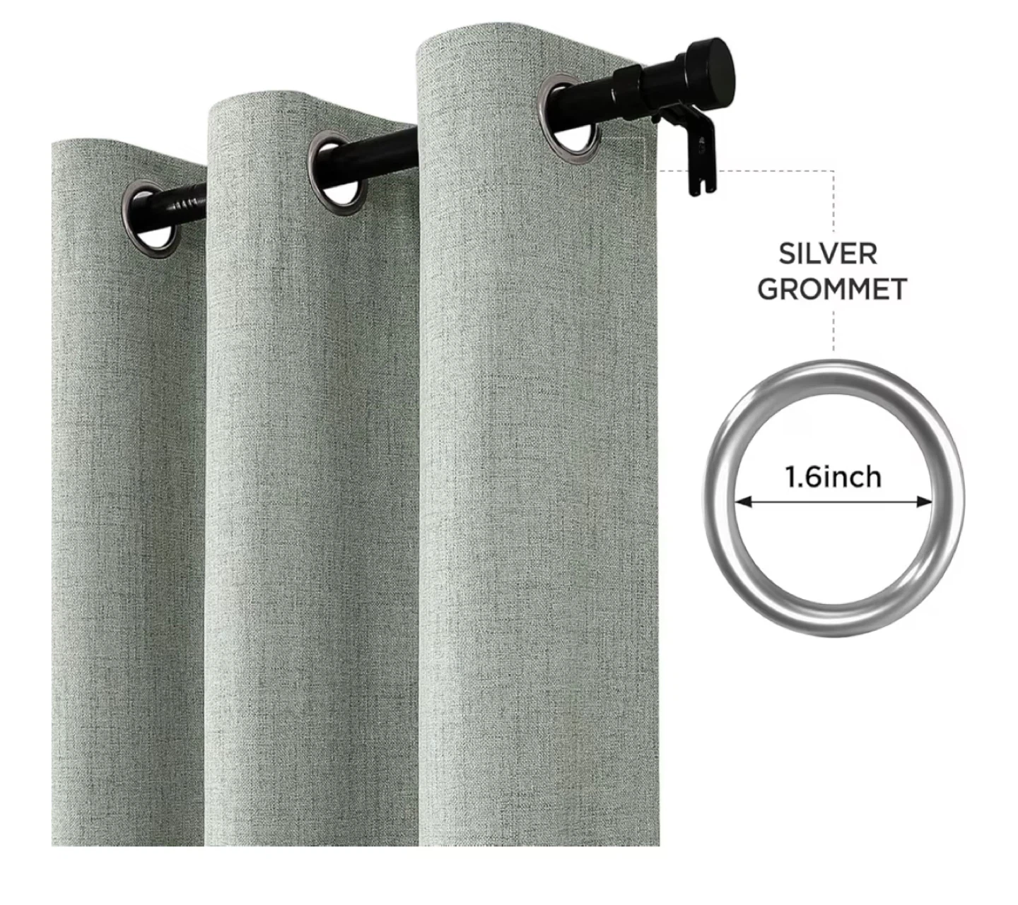 Blackout curtains - 52 across by 63 long (Sage Green)
