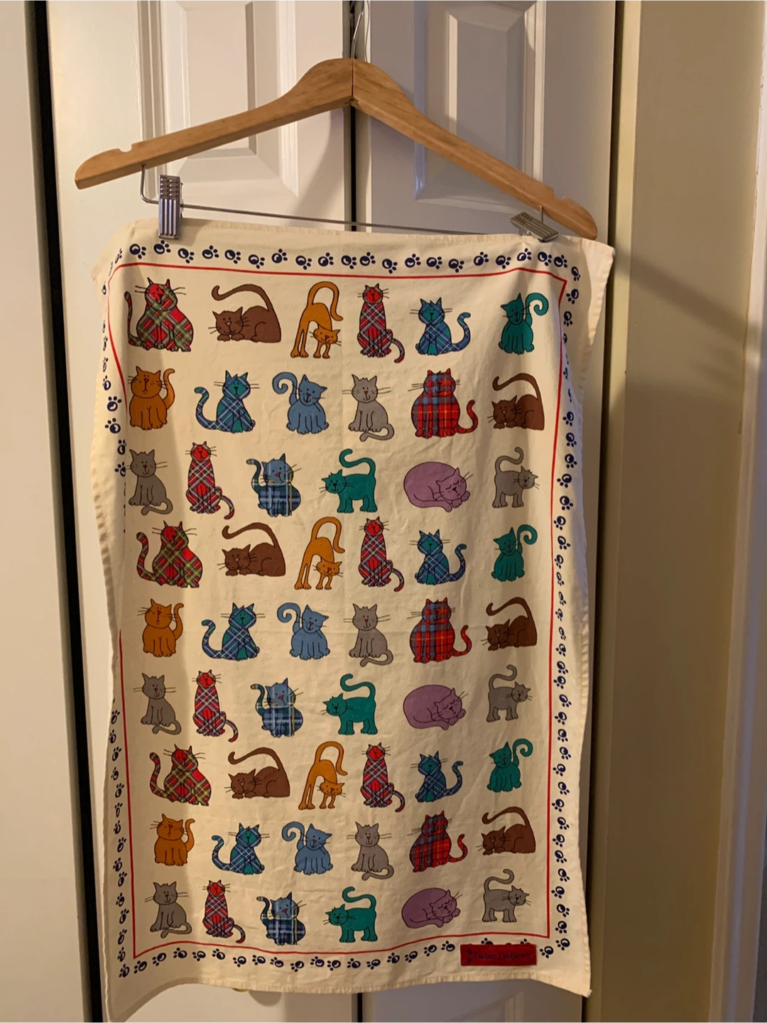 Tartan Tabbies Cotton Tea Towel