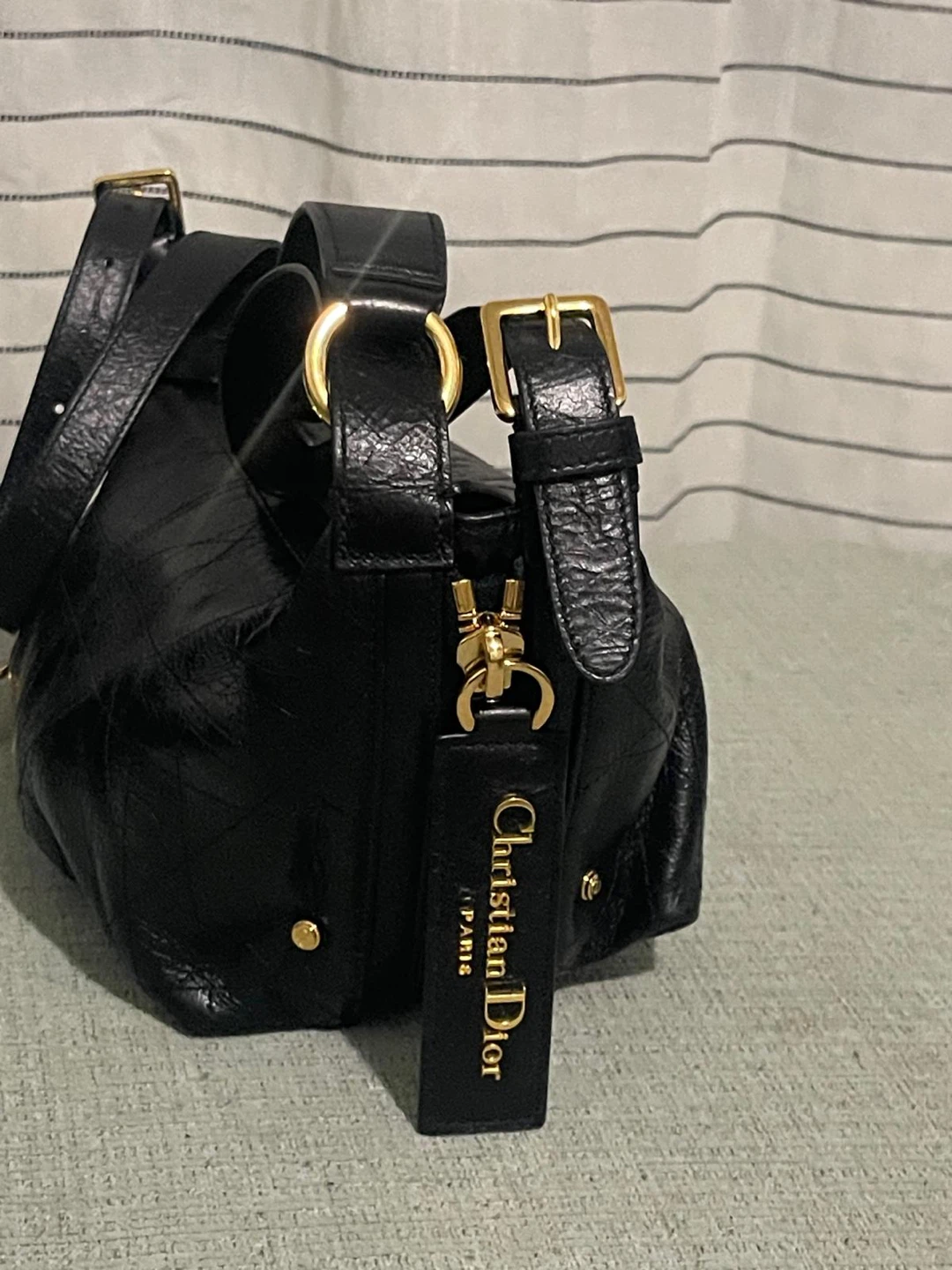 Christian Dior Black Leather Shoulder Bag