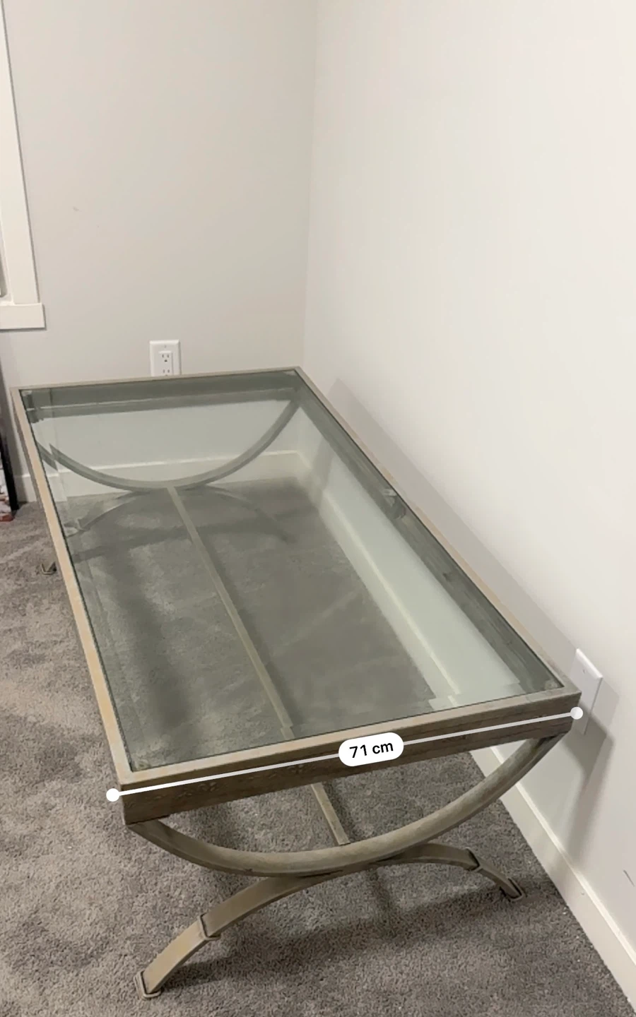 Glass Top Coffee Table - 71cm Wide - photo 5