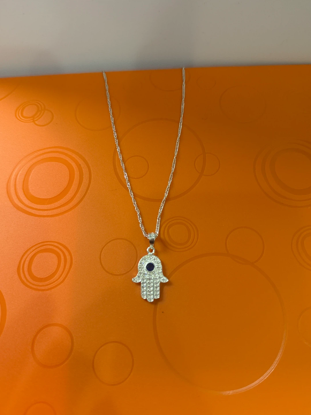 Hamsa Hand Necklace, Silver - photo 4