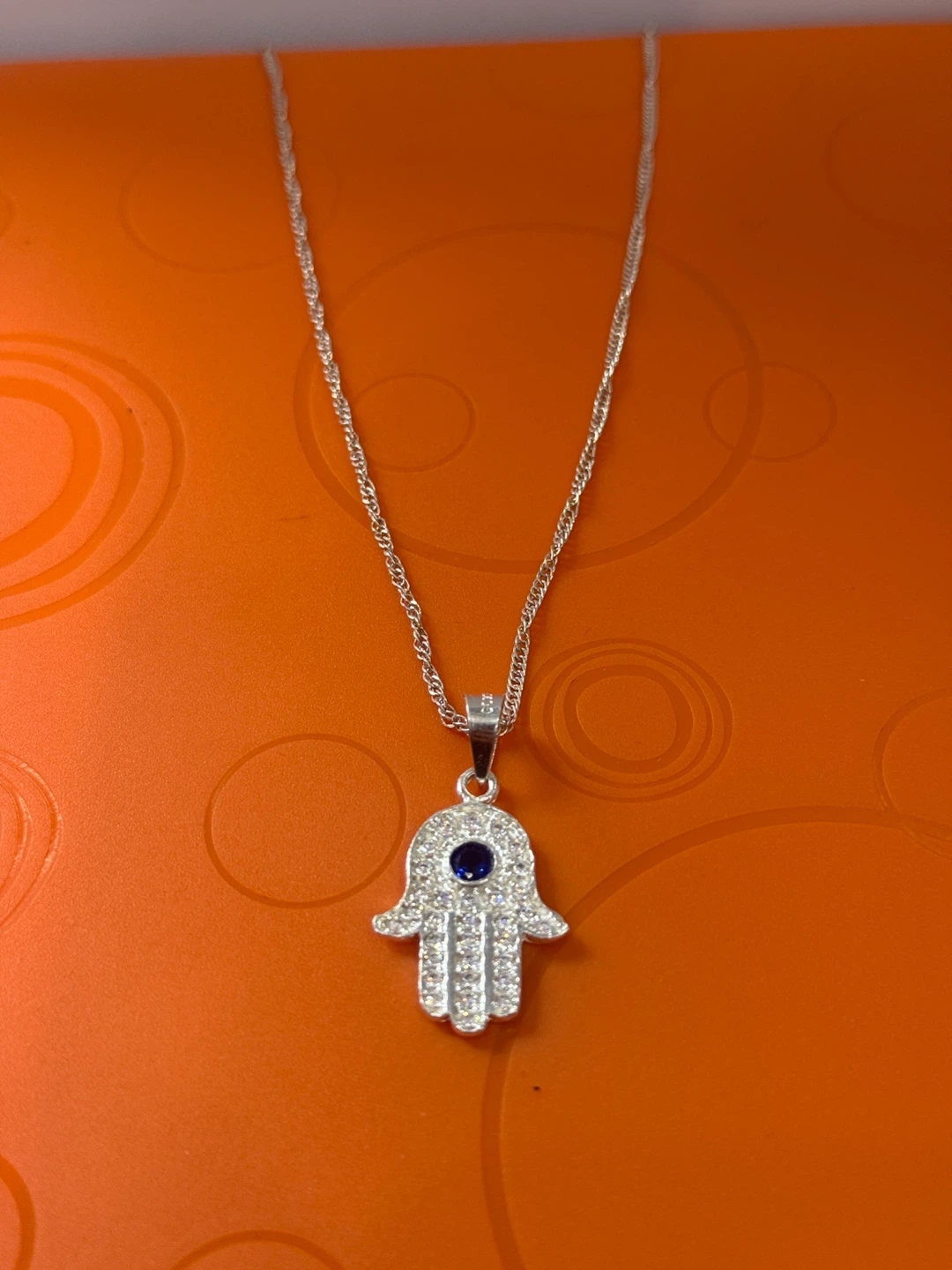 Hamsa Hand Necklace, Silver - photo 5