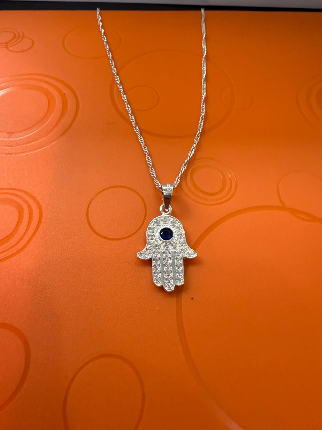Hamsa Hand Necklace, Silver - photo 2