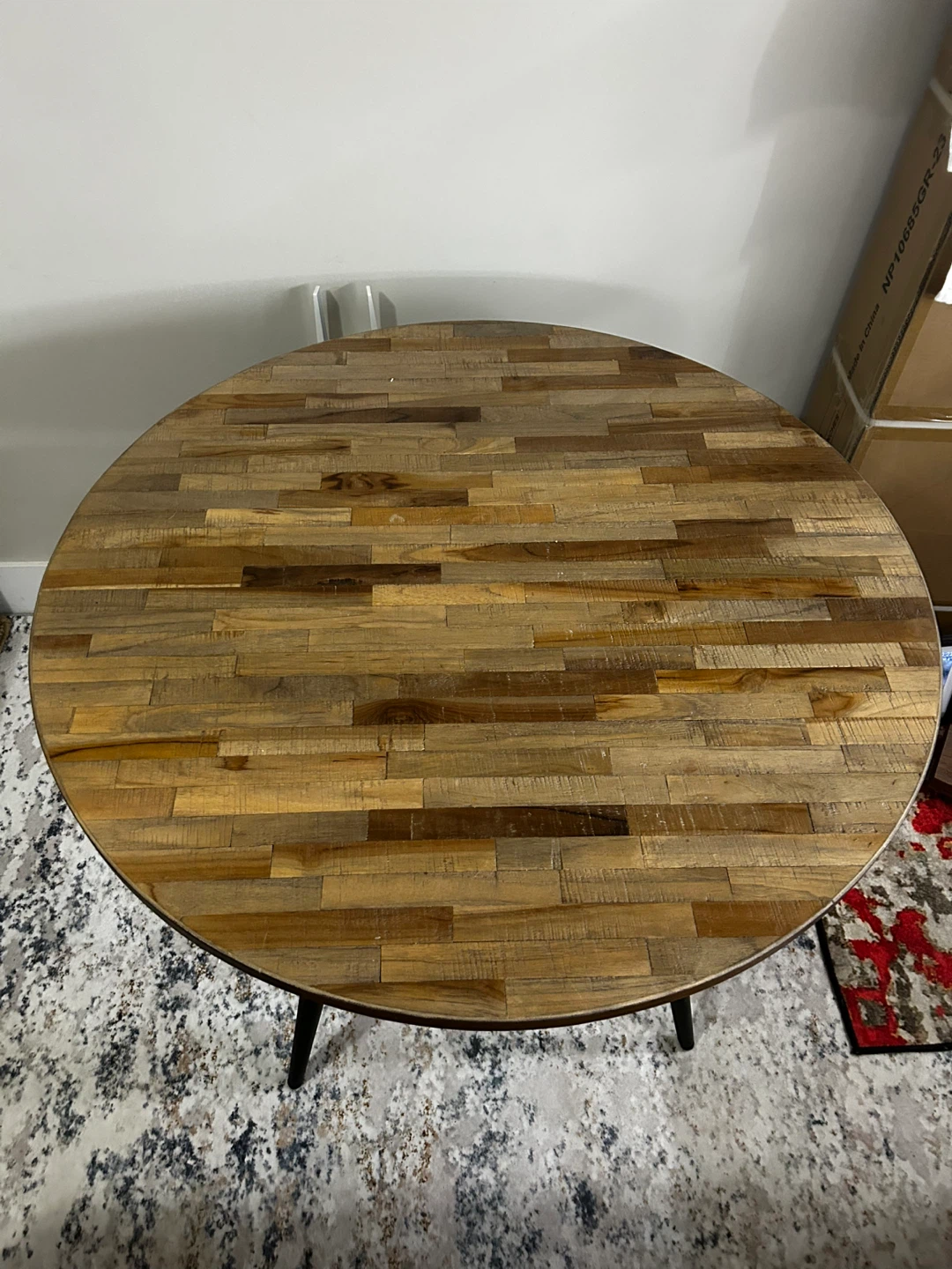 Structube Round Wooden Dining Table