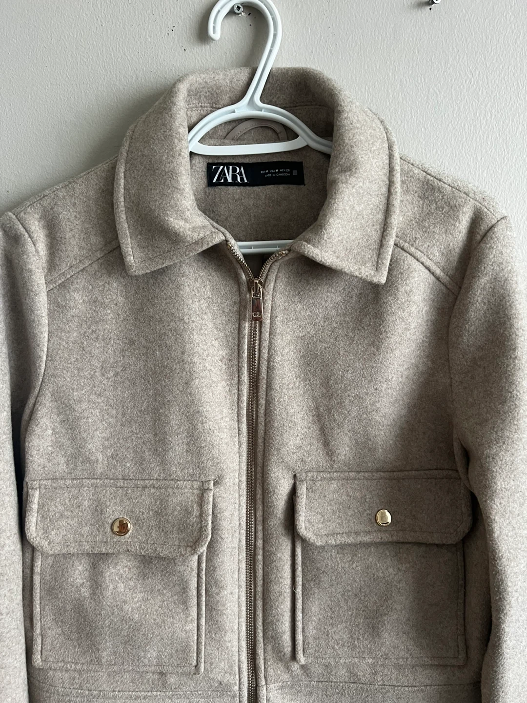 Zara Wool Blend Beige Jacket ( Size : M) - photo 2