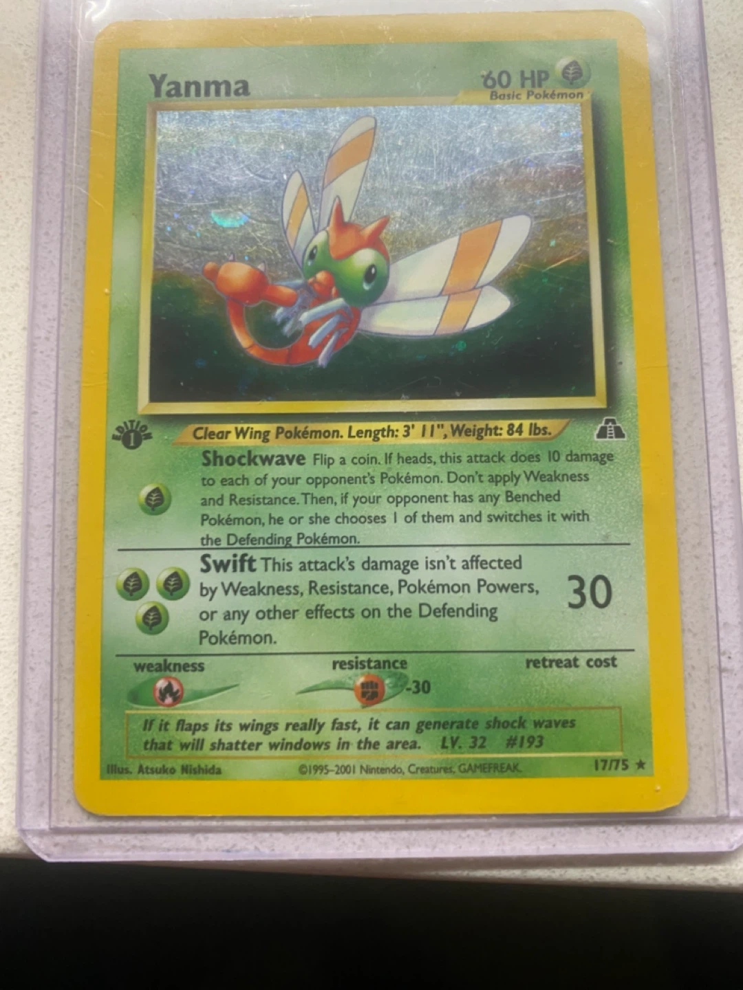 1st edition Yanma Pokemon Card #193