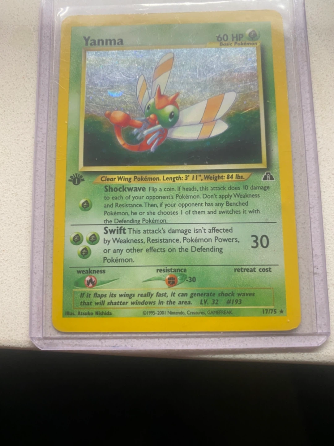 1st edition Yanma Pokemon Card #193 - photo 2