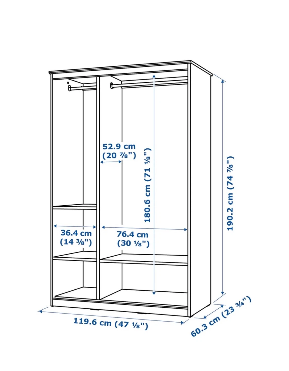 IKEA Songesand Wardrobe with Mirror Door - photo 3