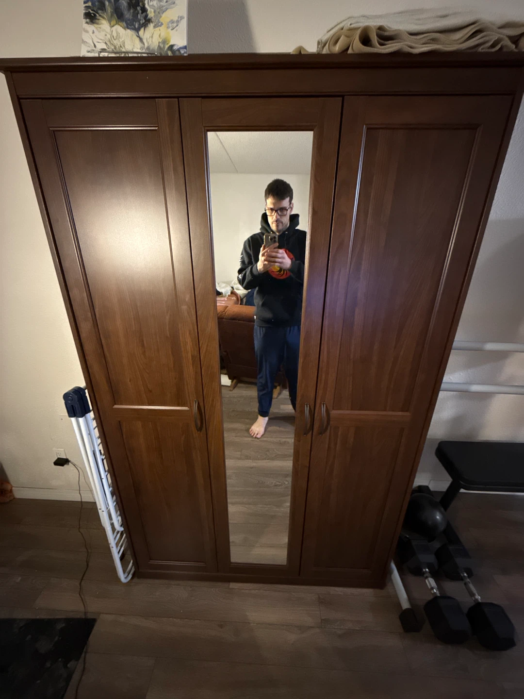 IKEA Songesand Wardrobe with Mirror Door - photo 4