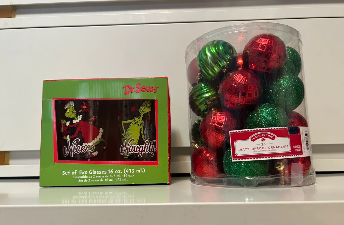 Dr. Seuss Grinch Glasses & Holiday Time Ornaments - photo 5