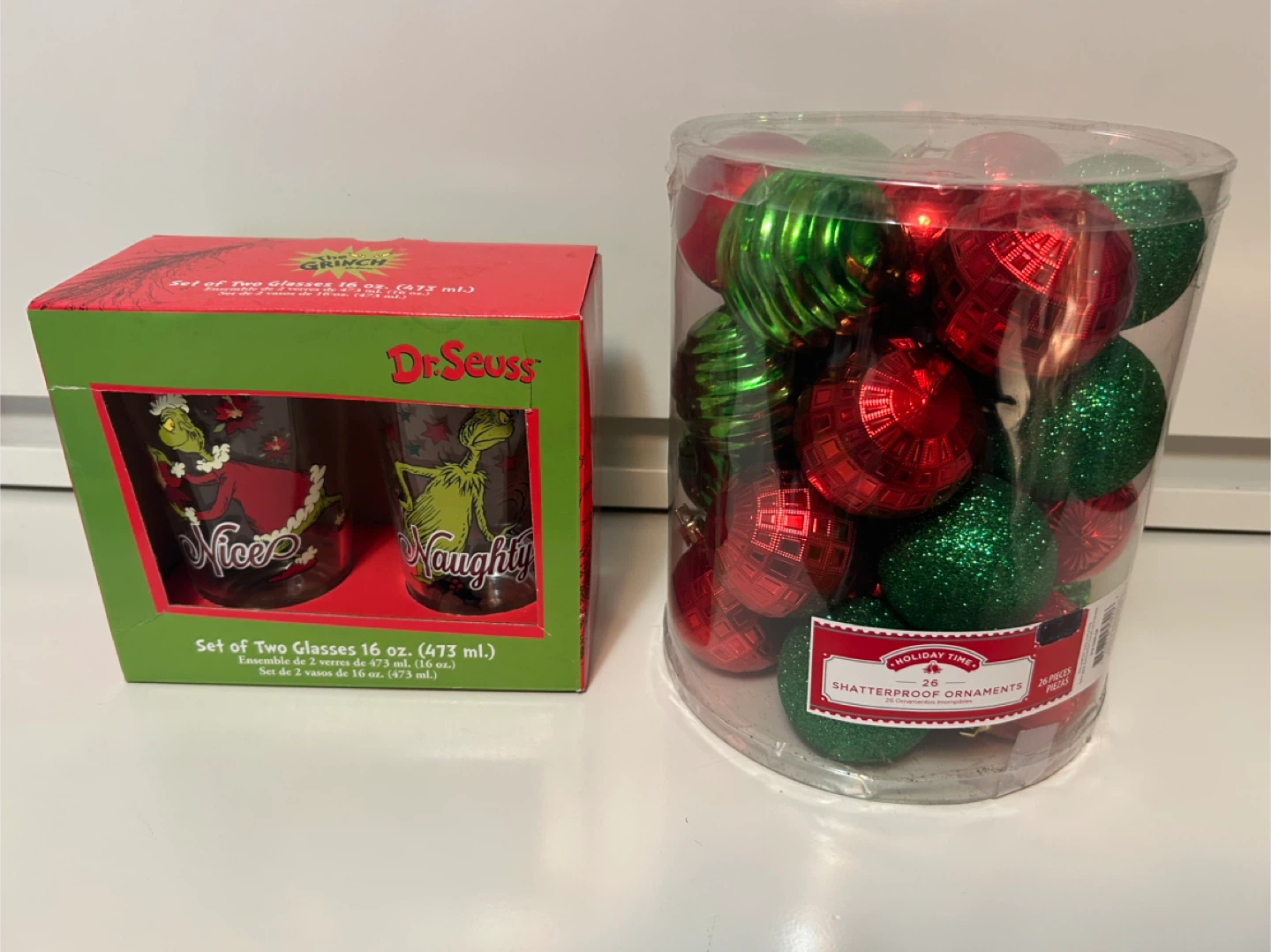 Dr. Seuss Grinch Glasses & Holiday Time Ornaments - photo 4
