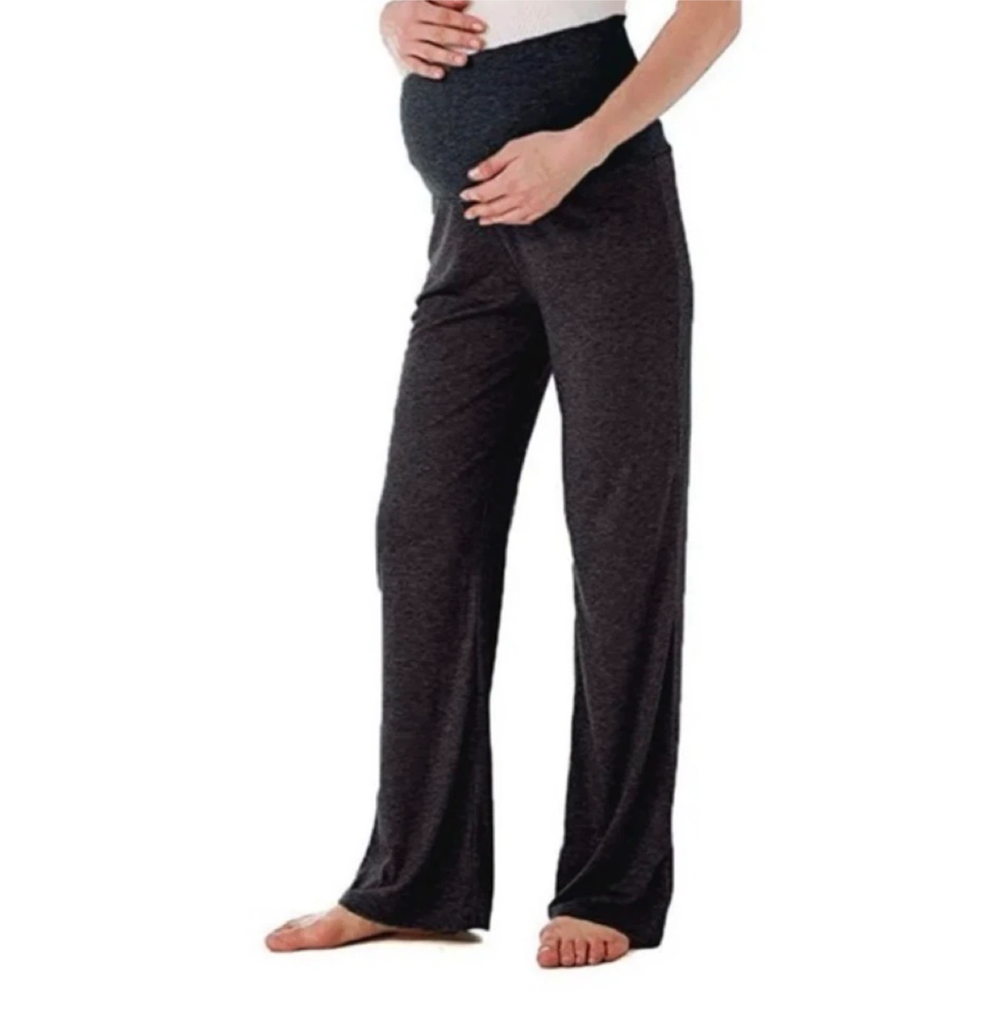 PatPat Wide Leg Maternity High Waist Over Bump Casual Pants Sz L