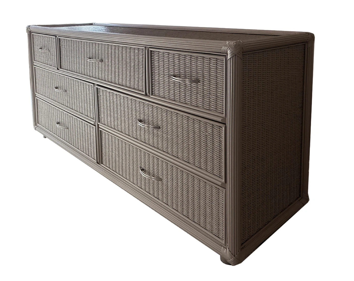 Wicker Dresser with 7 Drawers