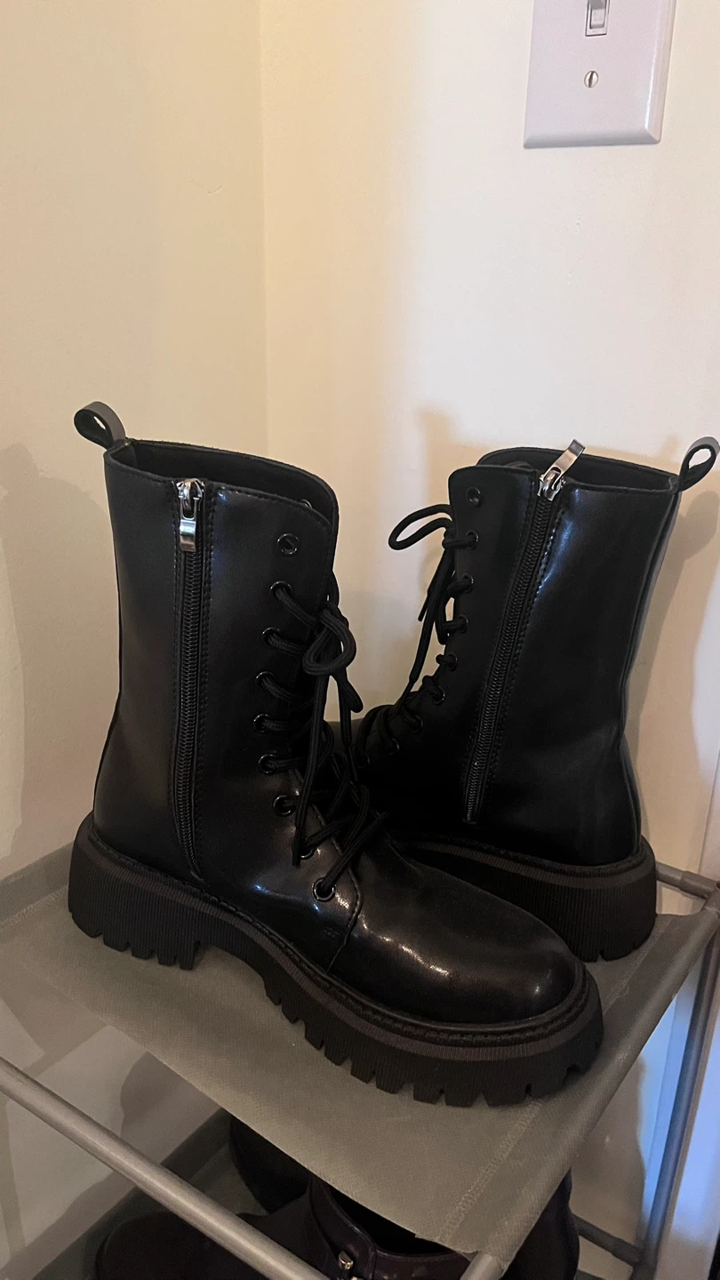 Black Combat Boots, Size38