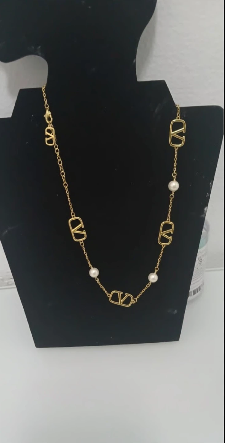 Valentino Gold plated Necklace with Pearls