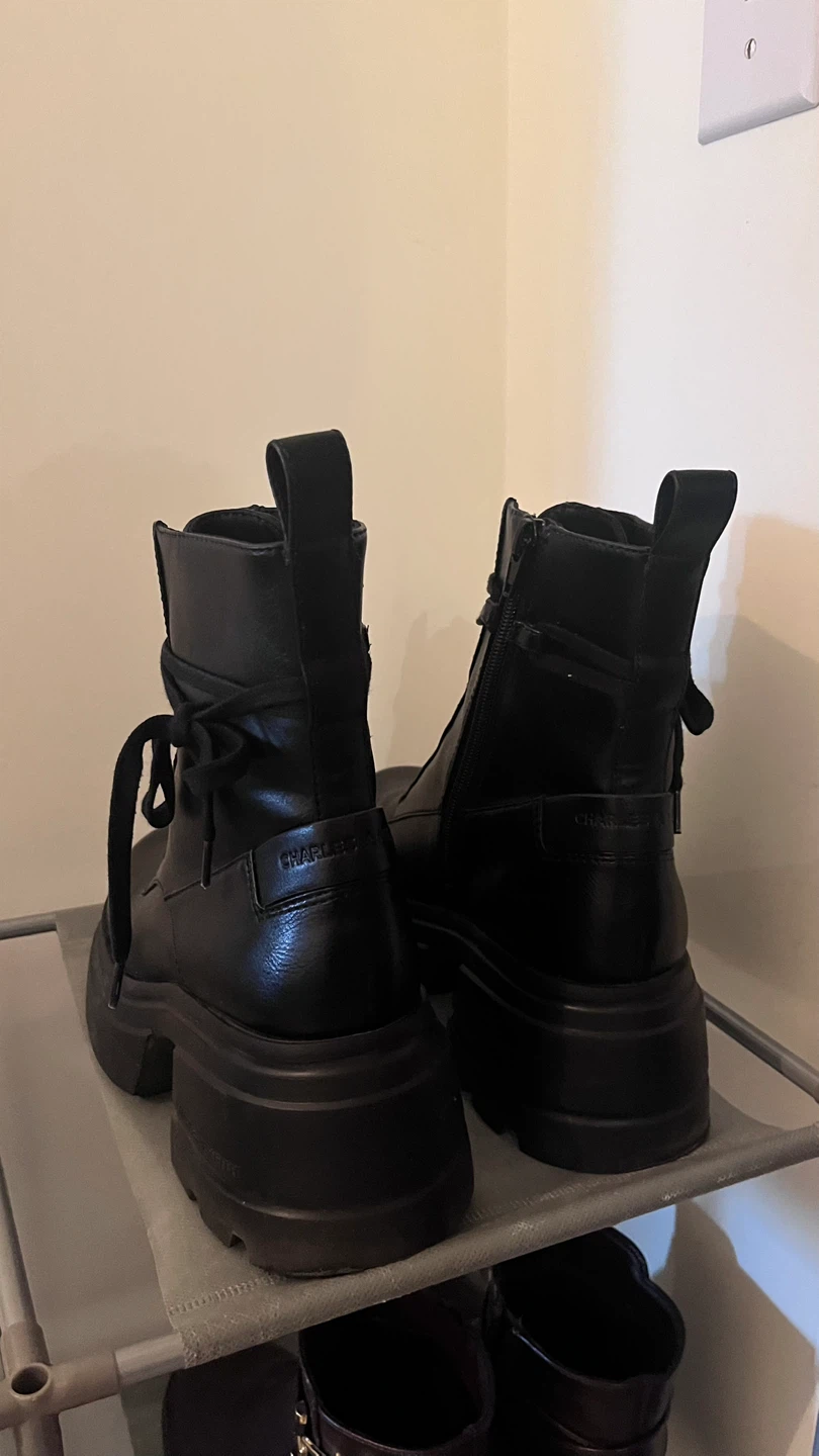 Charles & Keith Black Platform Boots, Size 38 - photo 3