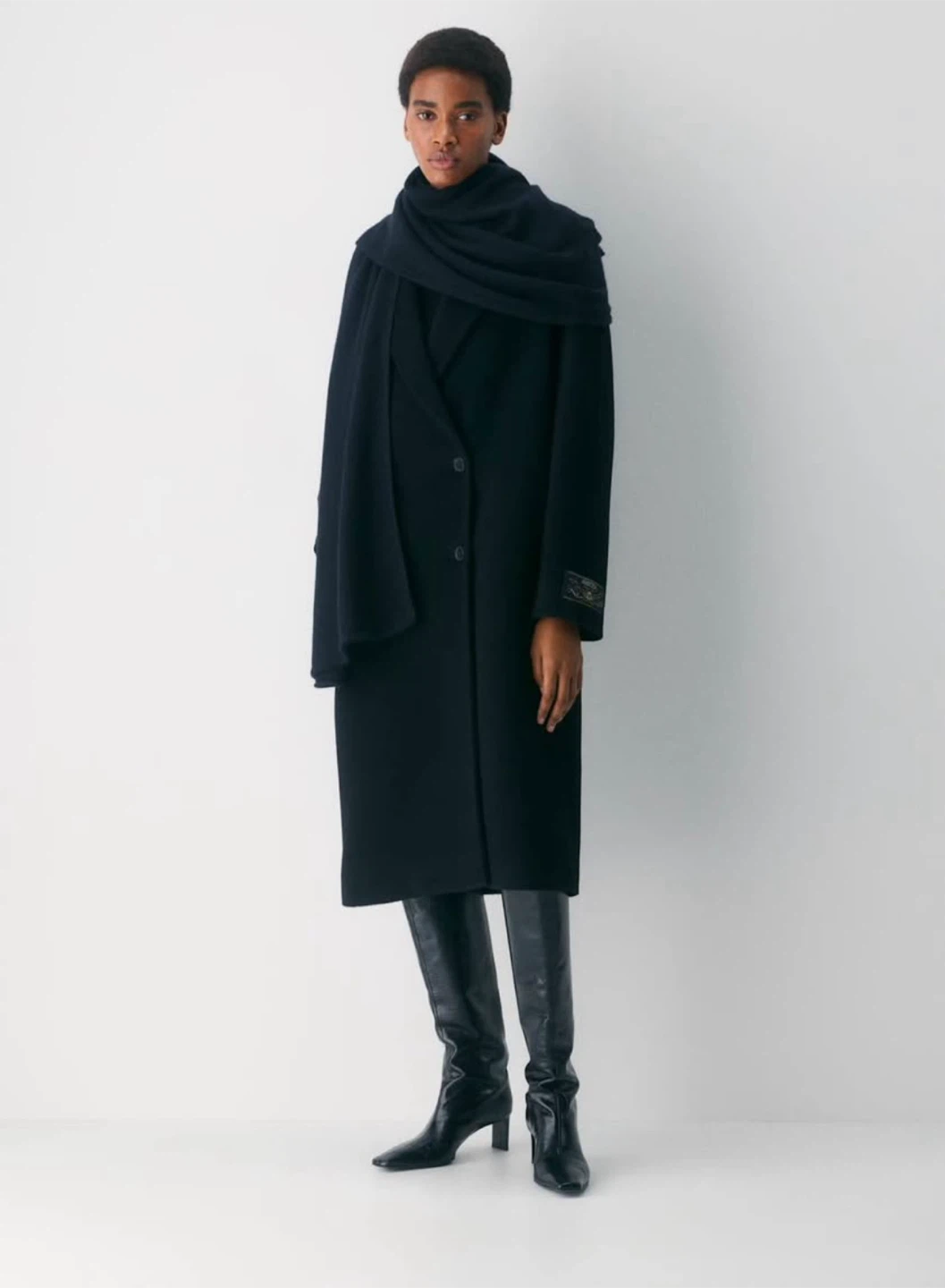 Aritzia Babaton Black Wool Coat