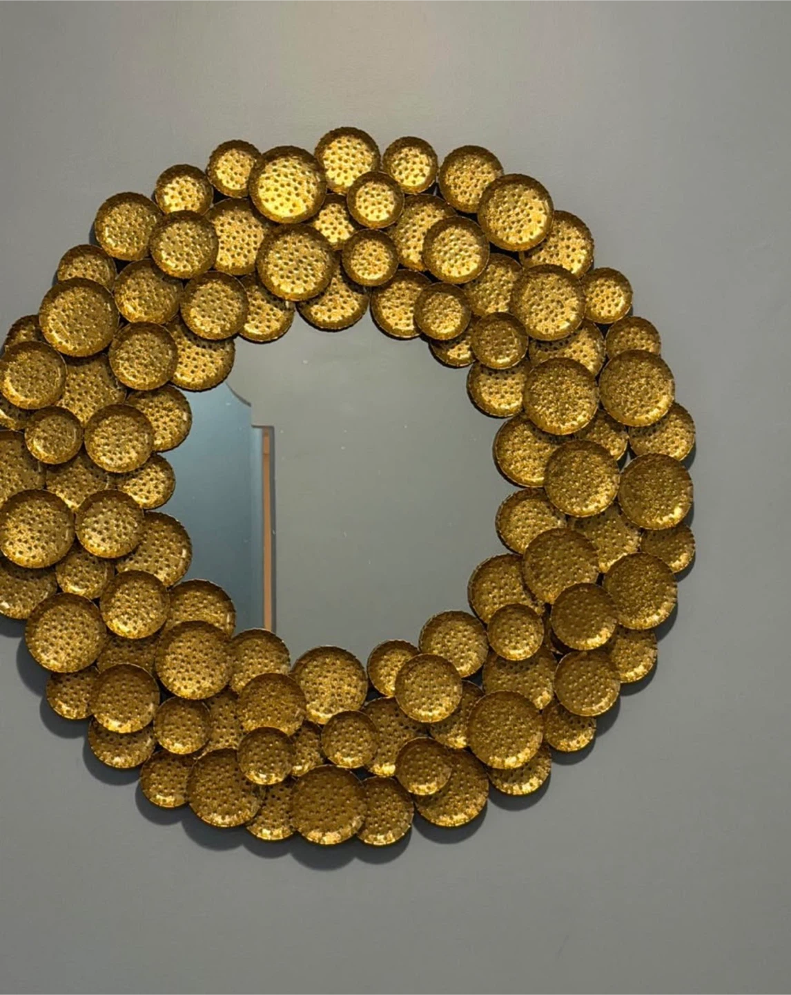 Gold Round Decorative Wall Mirror 30 inches