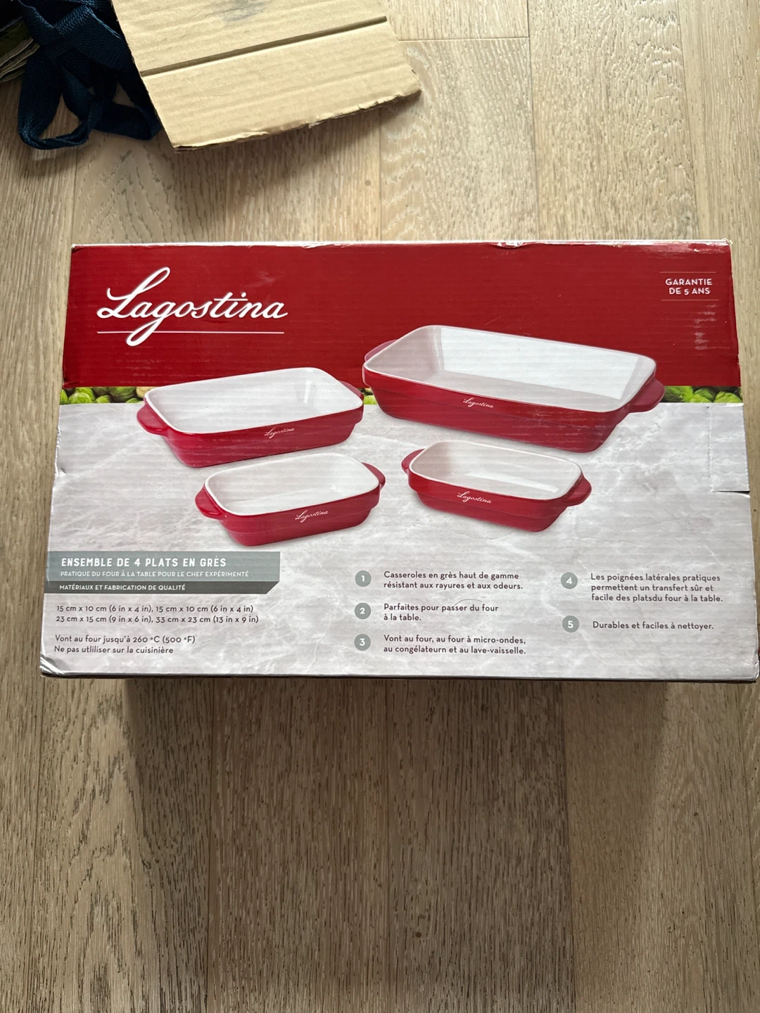 Lagostina 4-Piece Stoneware Baking Set - New